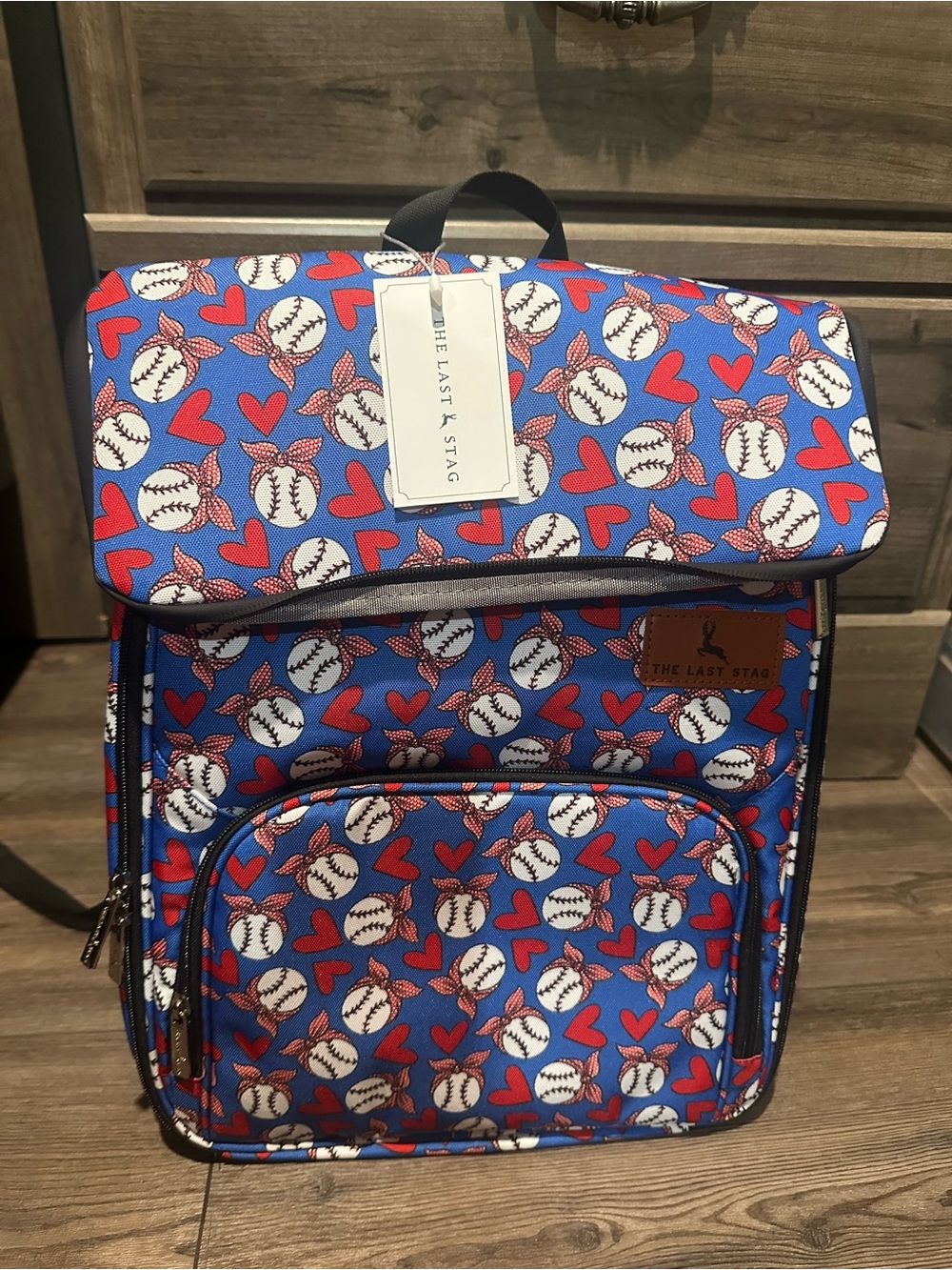 The Last Stag Blue Baseball & Hearts Backpack